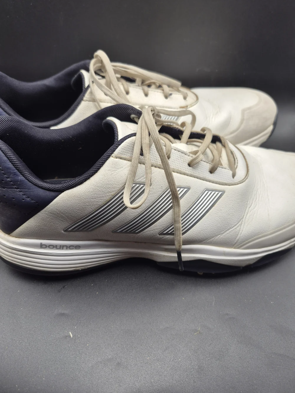 Adidas Bounce Men's White and Navy Golf Shoes
